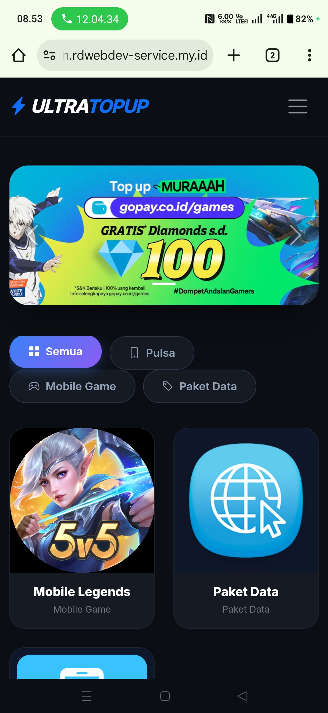 Web Top Up Integrasi Payment gateway/Manual Payment