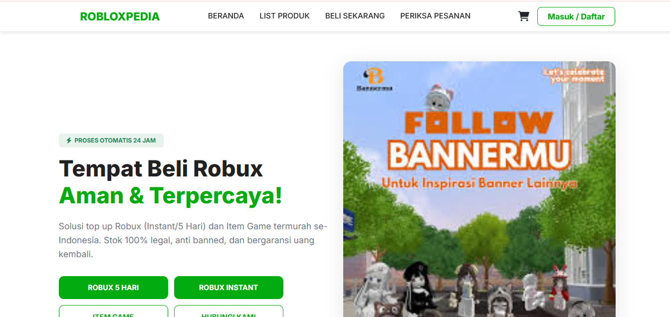 Website Top-Up Game Roblox