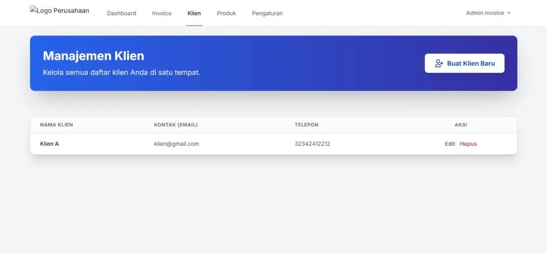 Aplikasi Invoice Generator "Megah" Full Fitur (Laravel 11) - gambar 3
